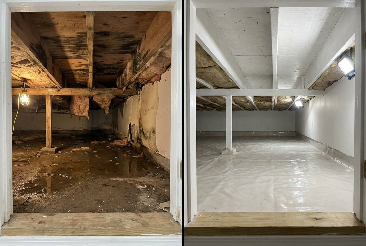 Fort Lee Water Damage Restoration crawl space restoration before and after in Fort Lee